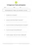 10 Fragen zu Jahreszeiten (Freitext) 10 Fragen zu Jahreszeiten (Freitext)