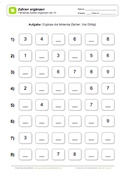 Fehlende Zahlen ergänzen bis 10 Fehlende Zahlen ergänzen bis 10